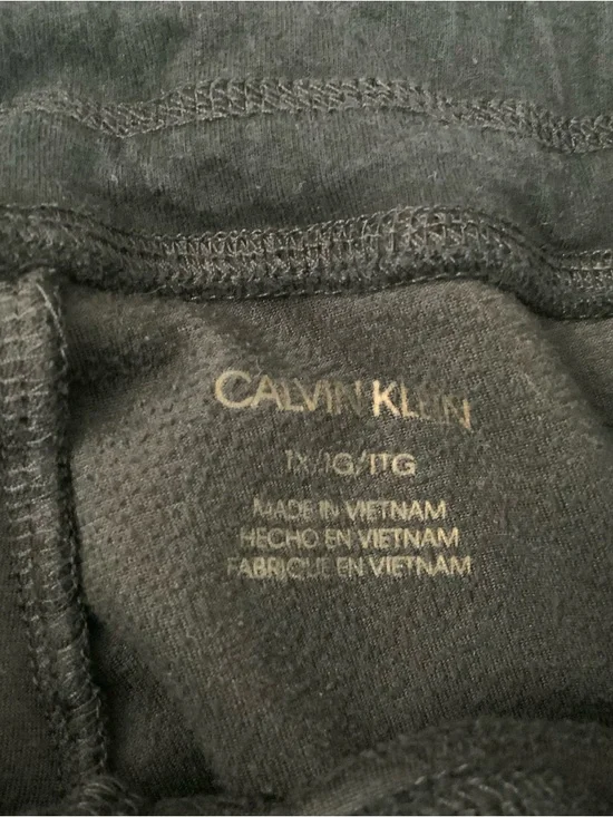 Calvin Klein Velour Pants Women's 1X Black Pull On Elastic Waist Comfy Wide Leg - Picture 5 of 16